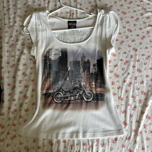 Harley-Davidson White Floral T-Shirt